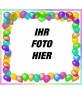 Fotorahmen aus bunten Luftballons. 
