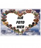 Postkarte Herz mit Paaren des Tieres Welt geformt hat