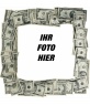 Fotorahmen von Dollarnoten gemacht. 