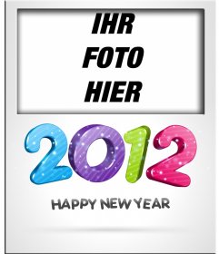 Legen Sie Ihre Foto-Karte und gratulieren dem neuen Jahr 2012 mit Zahlen in