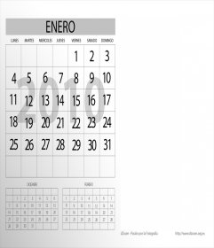 Vorlage Kalender 2010, Januar.