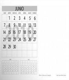 Vorlage Kalender 2010, den Monat Juni