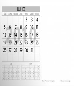 Vorlage Kalender 2010, der Monat Juli