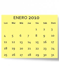 Januar 2010 anpassbarer Kalender mit Ihrem Foto (auf