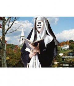 Montage von Nonne Lesen. laden Sie Ihr Bild und machen Sie diesen SpaÃ