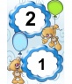Rahmen für zwei Fotos, Teddybären mit Luftballons.