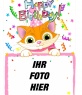 Framework enthalten ein Foto, das von einer Katze gezogen gebunden erscheint.Soll zum Geburtstag Grusskarte verwendet werden. 