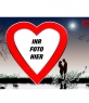Valentinstag Postkarte in den See, rote herzförmige.