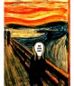 Fotomontage von dem berühmten Gemälde von Munch Schrei. 