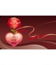Marco rosa, mit Herzen. Postkarte Valentinstag.