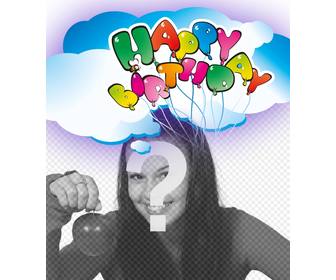 postkarte alles gute zum geburtstag mit luftballons