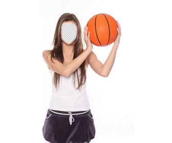 fotomontage eines basketball-spielers ihr gesicht hinzufugen