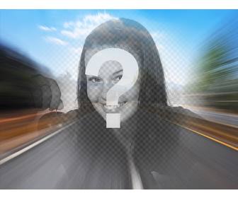 filter mit einem foto von einer straße auf der autobahn zu einer collage online mit ihrem foto in der mitte zu schaffen