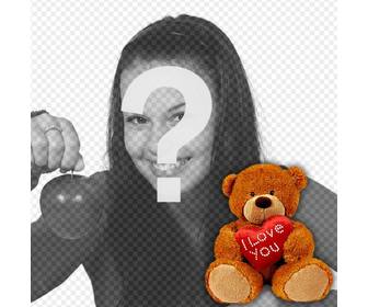 profil-foto mit einem teddybar mit einem herzen um ihr facebook-oder twitter-profil ihre anmelden
