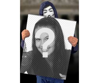 fotomontage ihr foto auf einem plakat anonymous unterrichtsfach