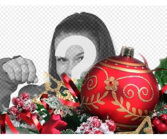 dekorieren sie ihre bilder online mit einem großen roten ball von weihnachten