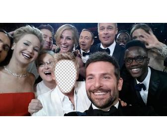 fotomontage des beruhmten selfie der oscar-verleihung mit ihrem foto zu tun