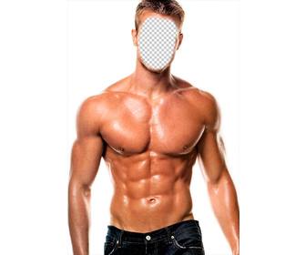 fotomontage eines muskulosen mannes mit ihrem gesicht