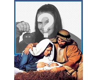 jesus manger weihnachtskarte zum hochladen ihres fotos