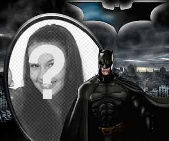 collage ilutstrado batman the dark knight silhouetted gegen gotham