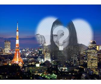 postkarte mit einem bild von tokio