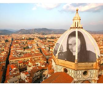 postkarte um ihr foto auf der italienischen dome setzen