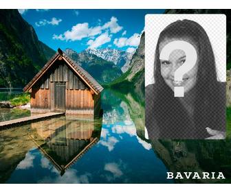 bayern postkarte mit einem bild von einer hutte