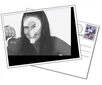 targeta editierbar mit ihrem foto einfache rahmen in dem das bild ihrer wahl im rahmen einer postkarte gefunden mit dem umschlag verschließen und kill-siegel auf einem weißen hintergrund