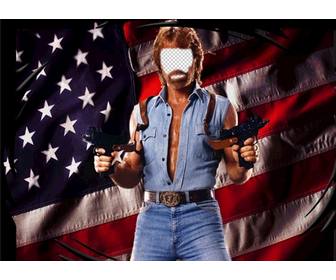 fotomontage von chuck norrisn american hero