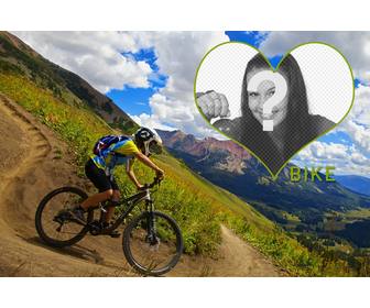 liebe bike fotomontage mit ihrem foto und dieser schonen landschaft
