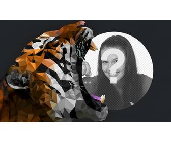 photo frame in dem ihr foto wird mit einem tiger
