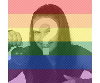 setz die gay pride arcoriris flagge auf deinem foto online
