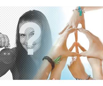 photo-effekt mit den handen machen das peace-zeichen