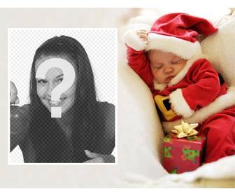 weihnachtsfoto-effekt mit einem baby zu laden sie ihr foto