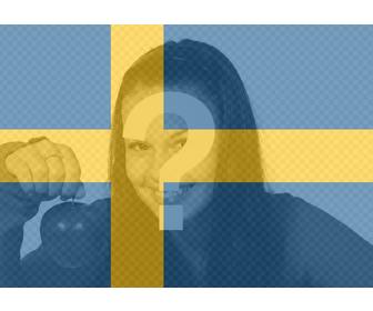 fotoeffekt der schwedischen flagge fur ihre foto-