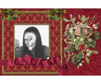 klassische weihnachtskarte der roten farbe ihr foto