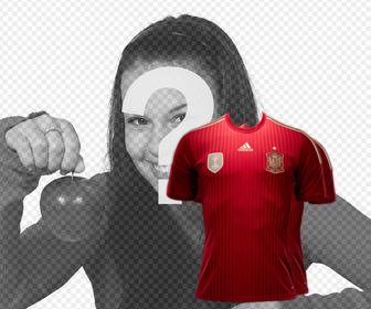 foto-effekt mit dem t-shirt von spanien auswahl fur ihre fotos