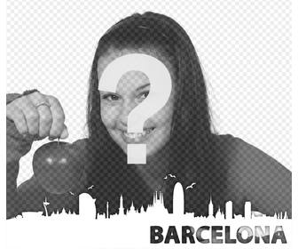 dekorieren sie ihre fotos mit der skyline der stadt barcelona mit diesem effekt