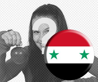 button mit der flagge von syrien auf den fotos zu bleiben kostenlos