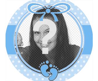 circular blauen rahmen perfekt um ein foto von einem baby hinzu