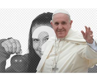 Fotomontage, in der Sie mit dem Papst FRANCISCO erscheinen