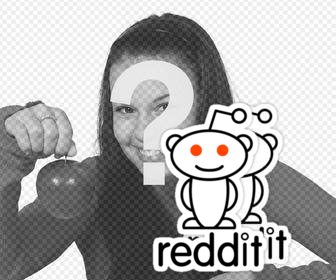 aufkleber des reddit logo beruhmte internet-forum in ihrem foto zu setzen