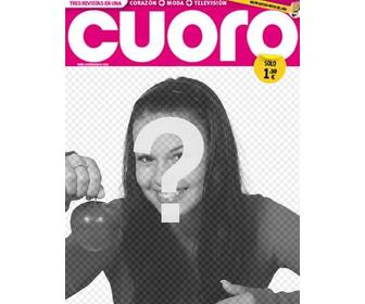 ihr bild in einem rahmen den deckel einer boulevardzeitung magazin namens cuoro nachahmt