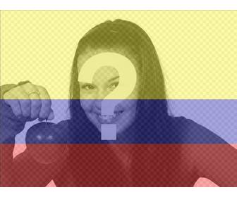 fotofilter mit dem bild der flagge von kolumbien und ihrem foto