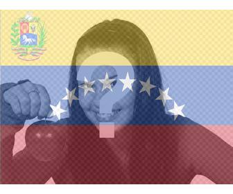 fotomontage mit dem bild der venezolanischen flagge
