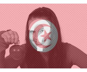 fotomontage die flagge von tunesien auf einem foto das sie hochladen kannst