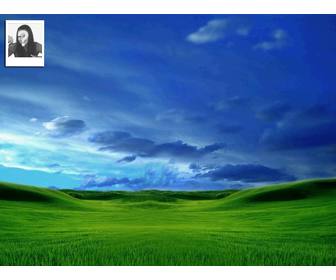 twitter-hintergrund-vorlage mit ihrem foto himmel und grune