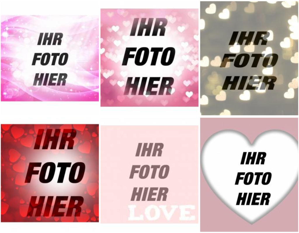 Filter, um Ihre Fotos mit Herz und Liebe
