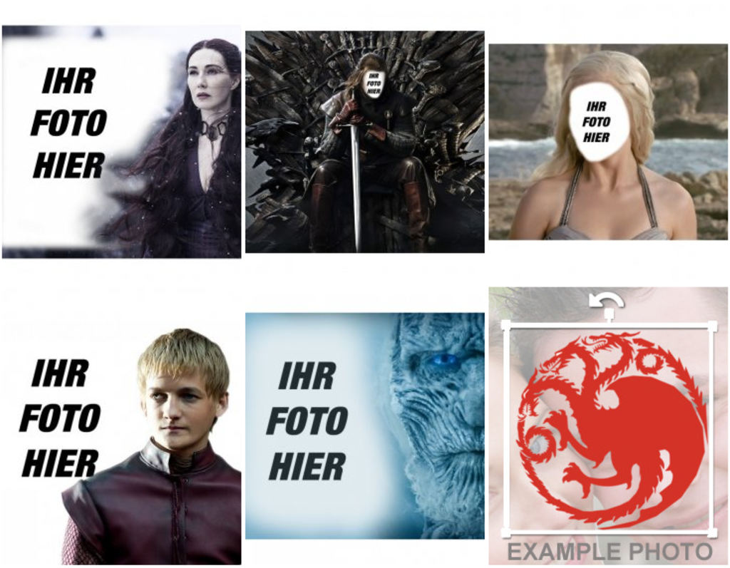 Fotomontagen mit Figuren aus der Serie Game of Thrones