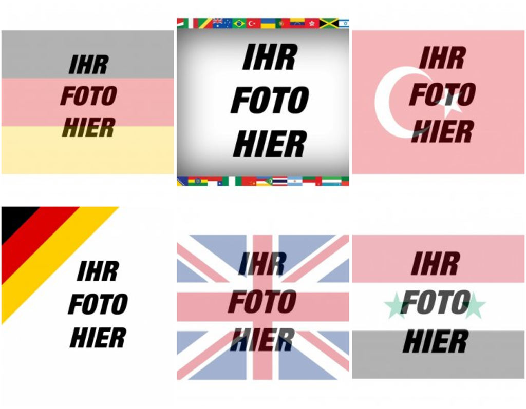Fotomontagen mit Flaggen der Länder